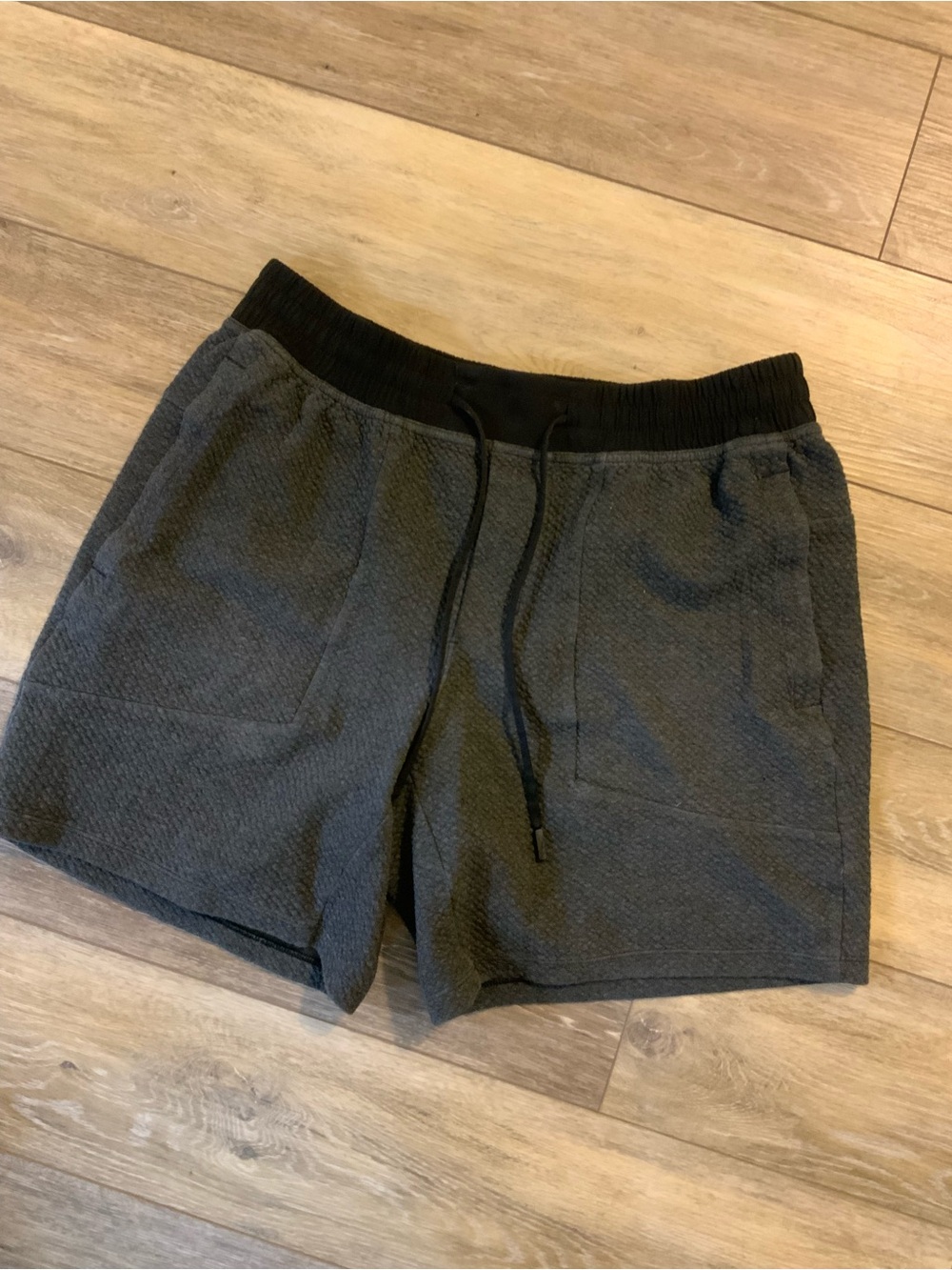 lululemon athletica Men's Dark Gray Athletic Shorts with Black Waistband